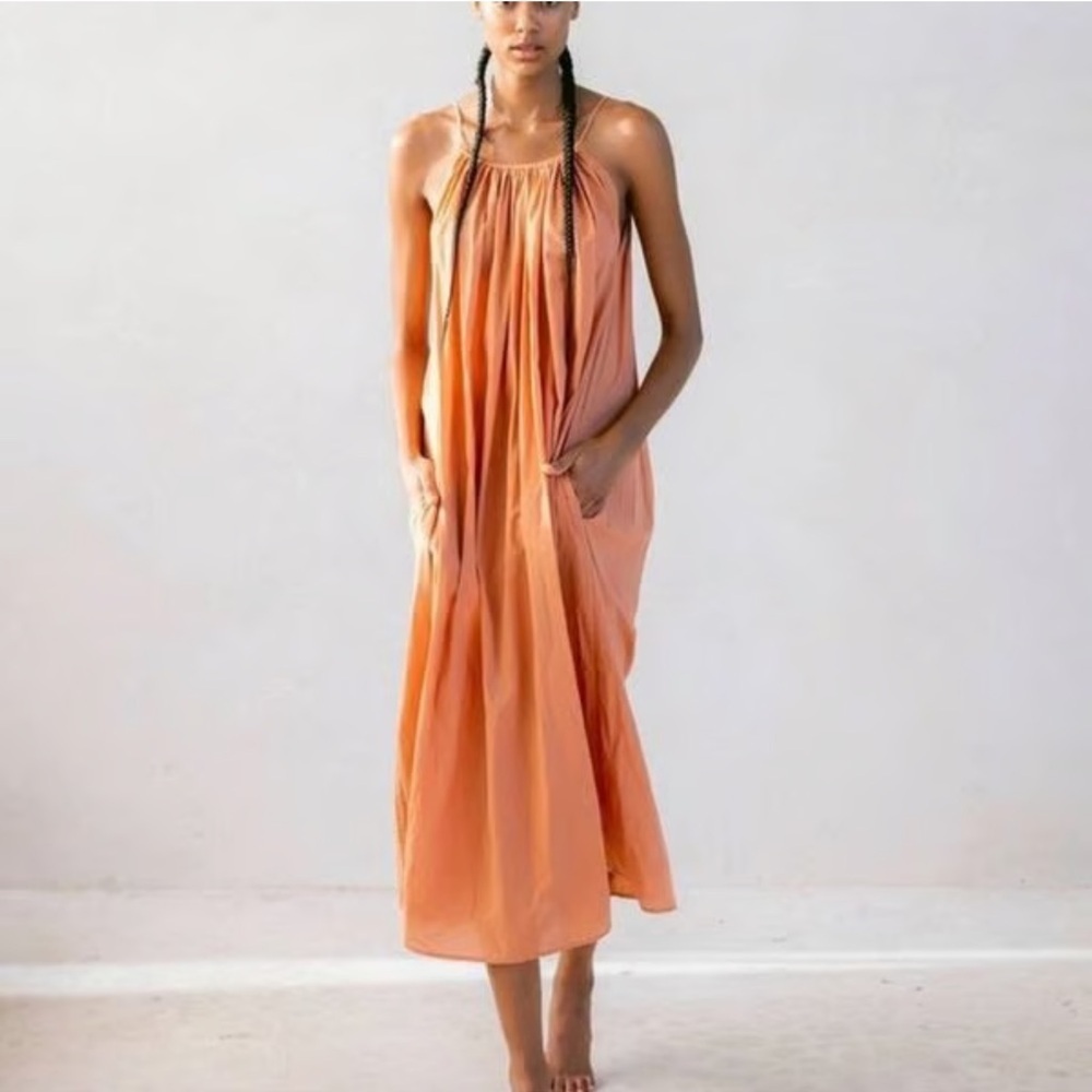 Mersea 100% cotton Patio Maxi Terrocota Dress. Size OSFM